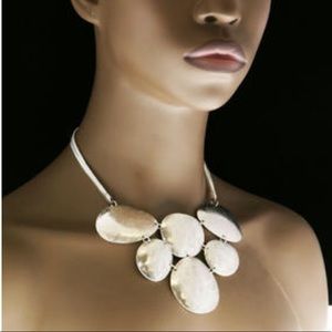 NWT Erica Lyons silver tone medalist necklace